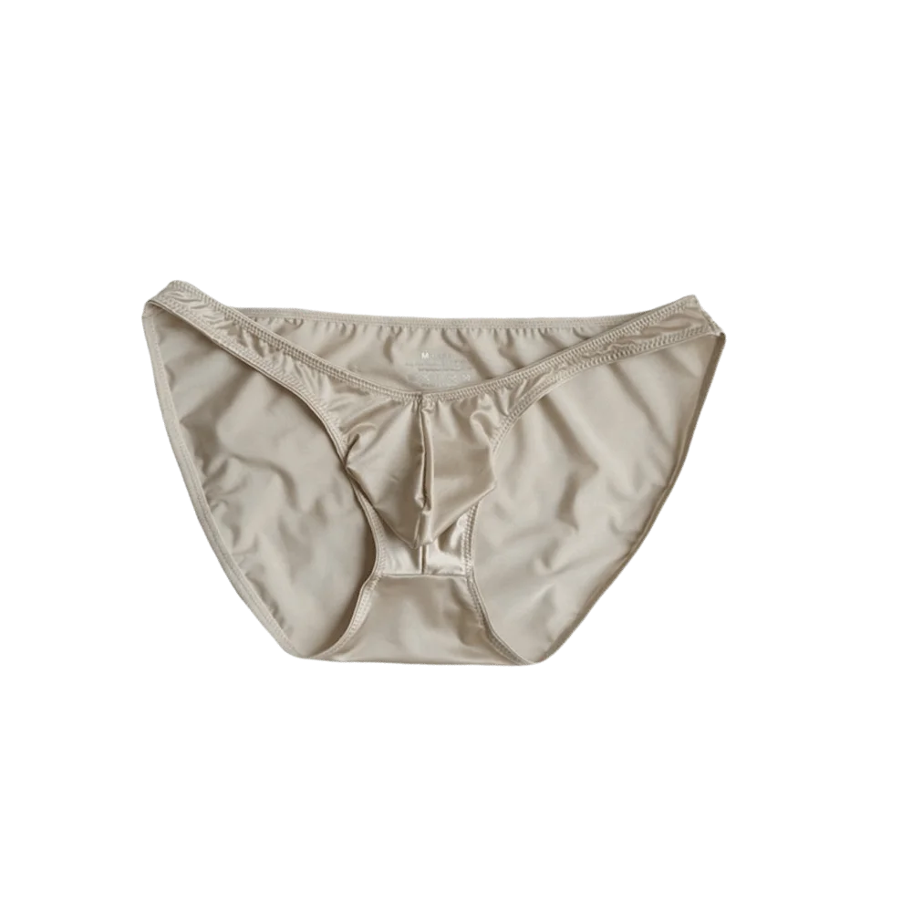 Cool Touch Low Waist Men's U-Pouch Underwear Breathable Lingerie Satin Silk Briefs Seamless Narrow Belt Ice Silk Panties Men's