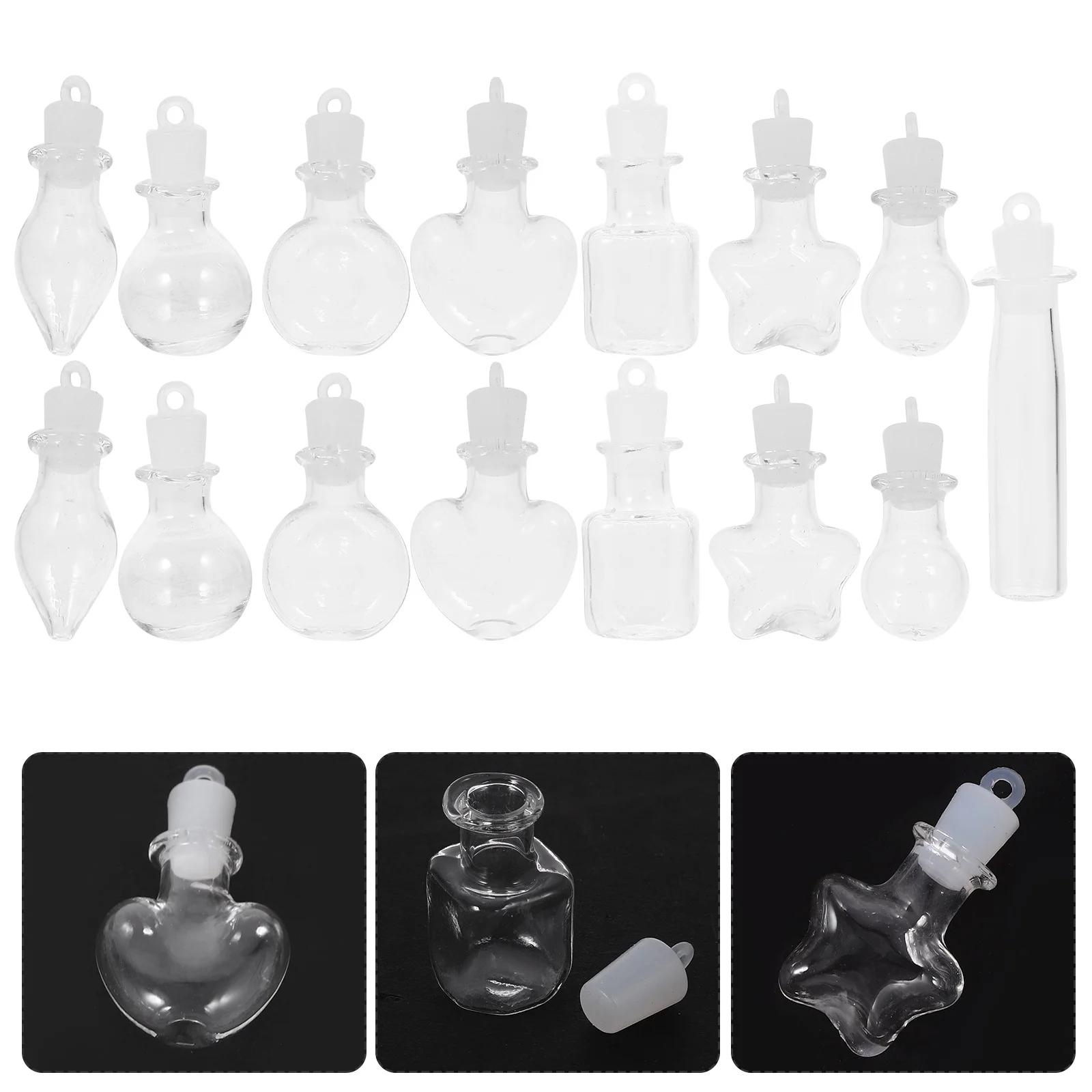 

48Pcs Tiny Glass Vials Mini Wishing Bottles Perfect for Drift Messages Decoration and Keepsakes Mini Glass Bottles