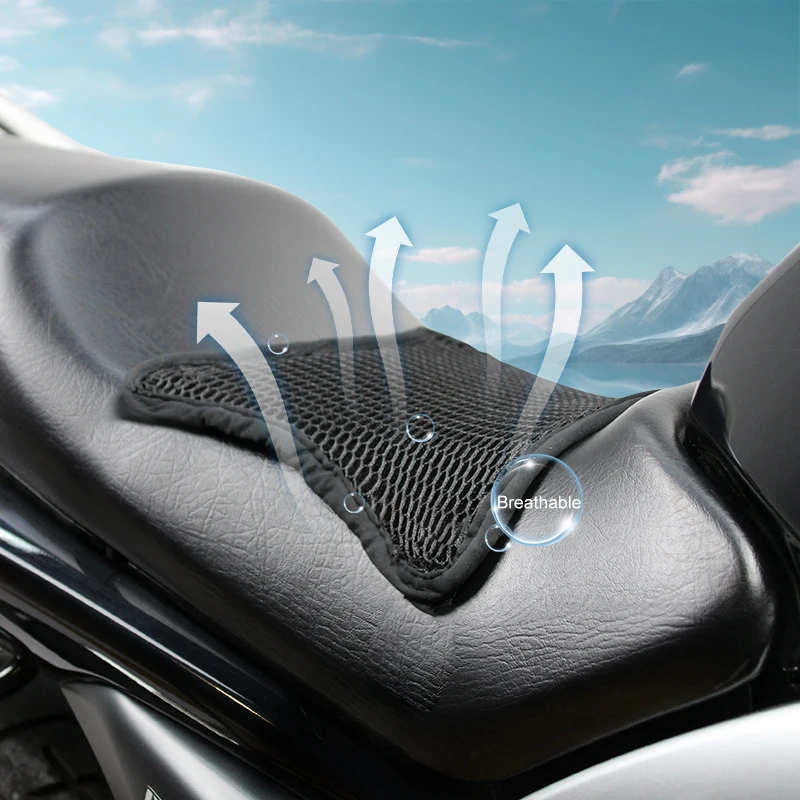 SEAMETAL Motorcycle Seat Cushion Cover Fine Stitching Mesh Motorcycles 3D Mesh Cushion Covers Breathable Seat Pads Accessories