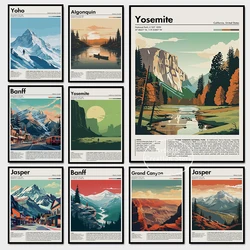 Minimalism Art Retro Grand Canyon National Park Poster Mountain Prints Canvas Painting Wall Nature Lover Room Decoration