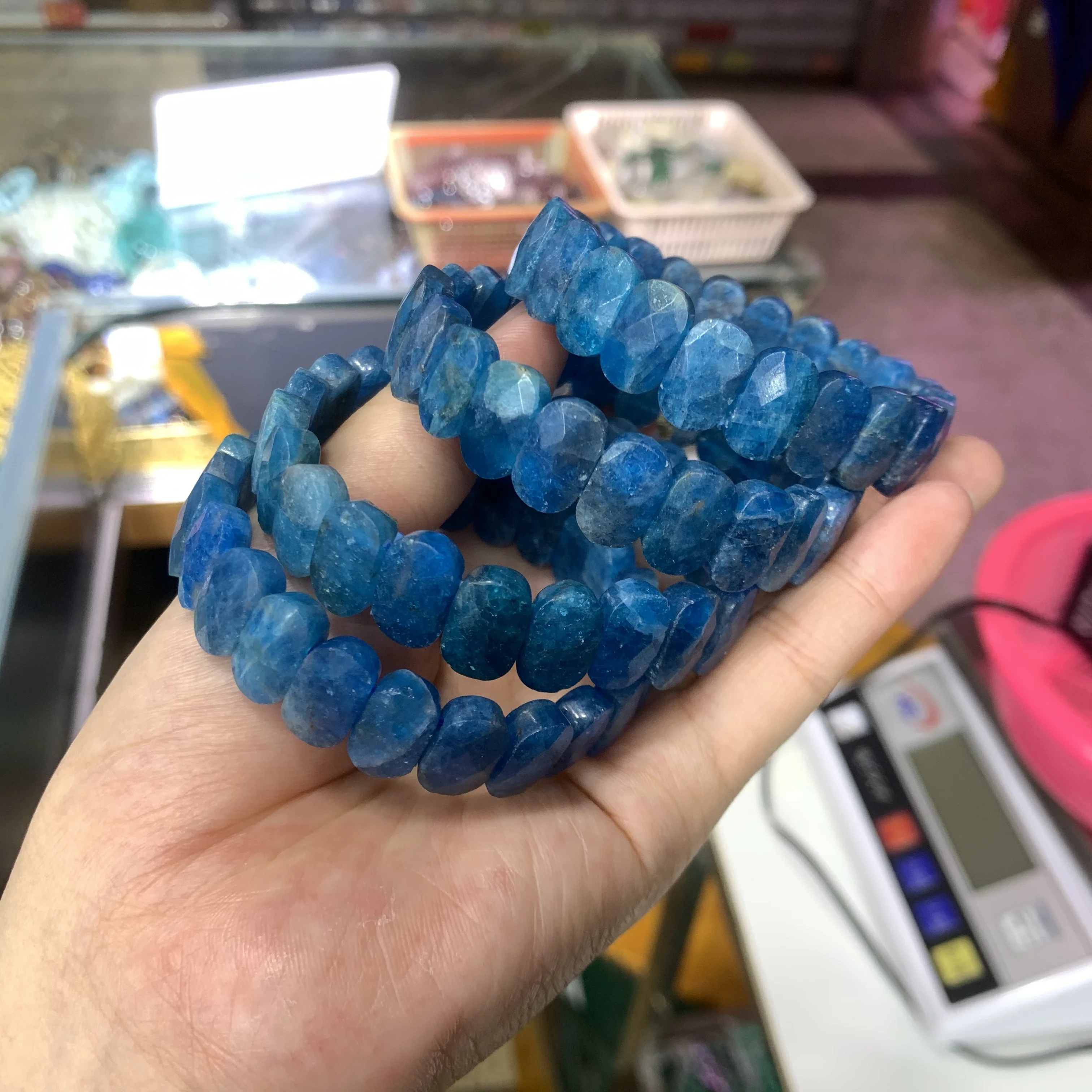 Natural Apatite Stone Beads Bracele for Women Men Simple Energy Stone Bracelet Academic Magnetic Field Jewelry Wholesale