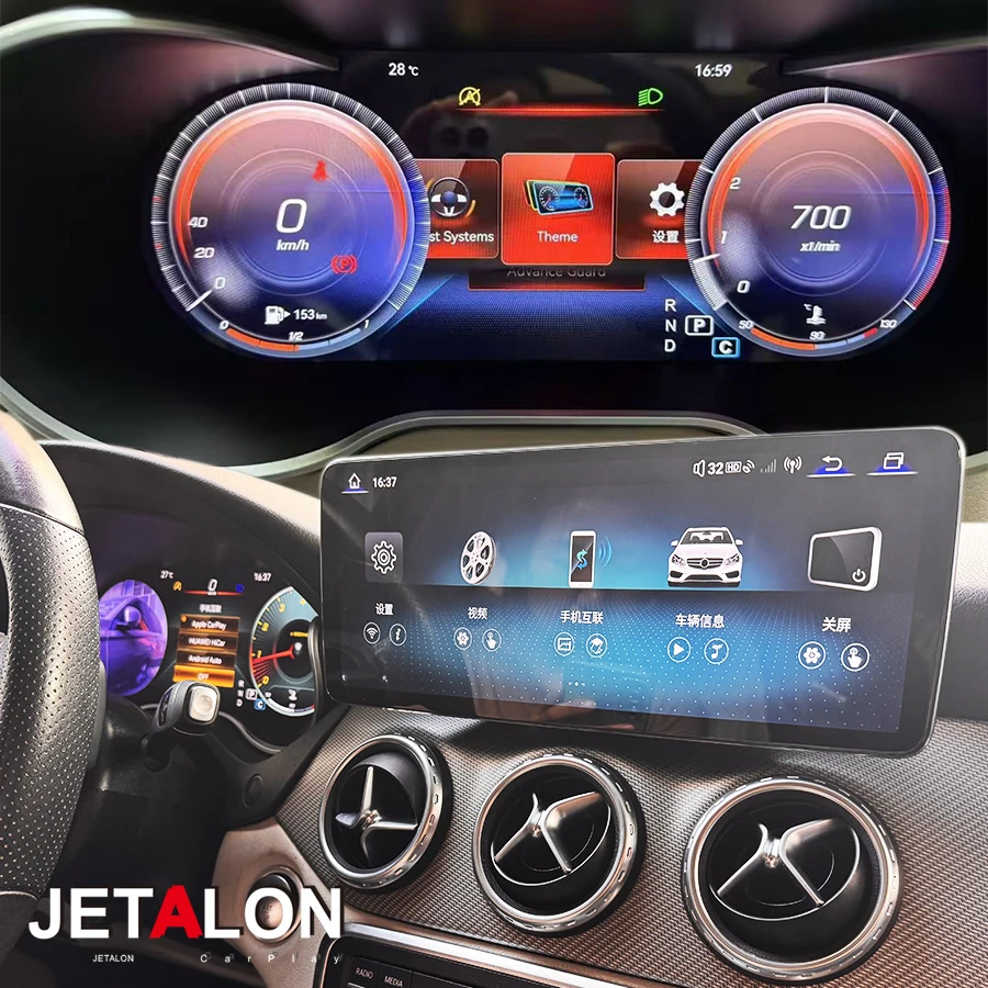 

Для Benz GLA CLA 2015-2019 ЖК-дисплей приборной панели кластер виртуальный кабин GPS-навигационные часы спидометр тахометр