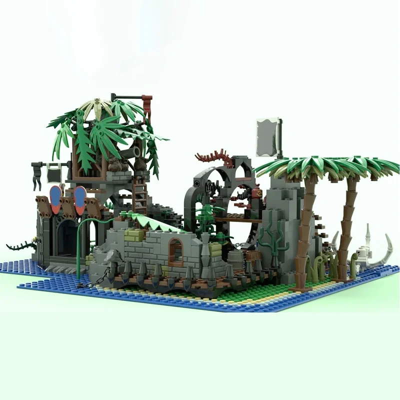 558pcs MOC Pirates Isle Memory Model Building Blocks Architecture Assemble Collection Idea DIY Creative Display Craft Brick 3D