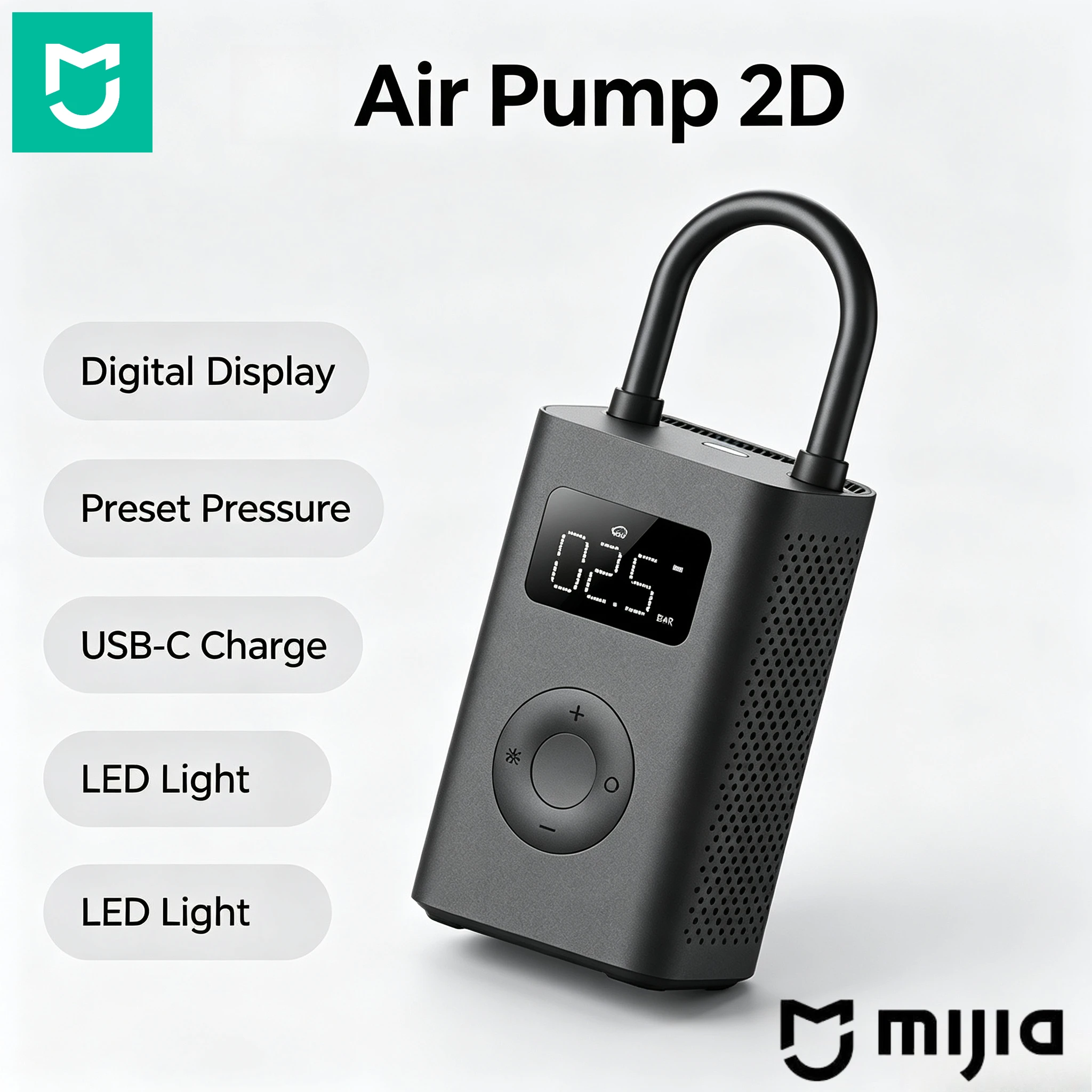 mijia-portable-air-pump-2d-digital-tire-inflator-usb-rechargeable-electric-air-compressor-for-car-bike-motorcycle-ball-inflation