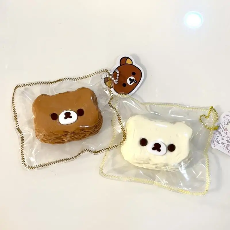 

Cute Rilakkuma Silicone Toys Anime Peripherals Cartoon Stress Relieving Toys Feel Good Slow Rebound Food Grade Silicone Rubber
