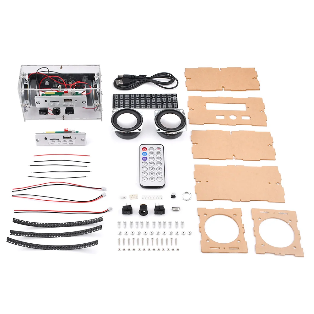 DIY Bluetooth Speaker Kit Electronics 45Ohm music acoustic control multicolor spectrumSoldering Project Practice Solder Assembly