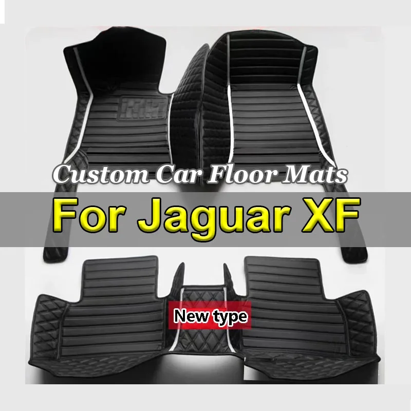 Car Floor Mats For Jaguar XF X260 2016~2022 Carpet Rugs Durable Leather Mat Anti Dirty Pads Auto Interior Parts Car Accessories