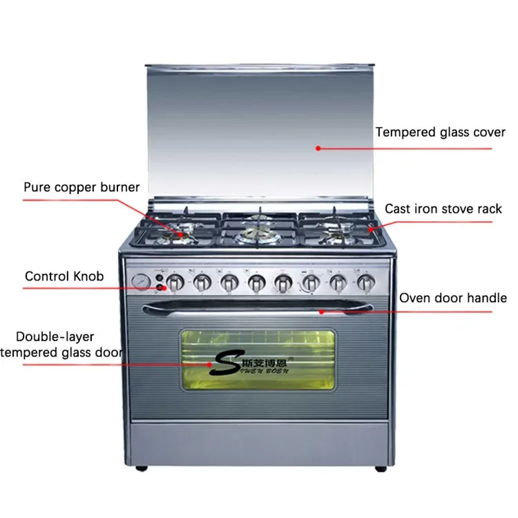 6 burners for stove with oven and grilled four cuisinere standing gas cooker with oven 36 inch cooking range with oven