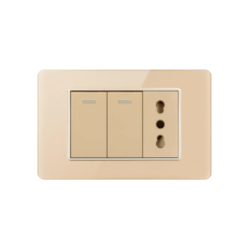 Picture 3: Glass Golden Italian Chilean switch Type-C fast charging 20W plastic panel light switch intelligent dual USB wall plug Eu plug e