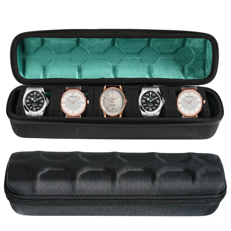1-10 Slot Watch Storage Box Watch Travel Case,Travel Watch Organizer Case with Form-Fitting Pillow, Red Microfiber Lining