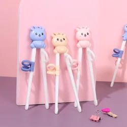 1 Pair Cartoon Animal Head Chopsticks Children Eating Training Chopsticks Baby Safty Learning Chopsticks Reusable Tableware