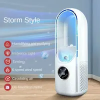 Bladeless Fan 6 Speed Desktop Fanless Blade Cooler Cooling Fan for Office Portable Silent Fans Humidifier Air Conditioner
