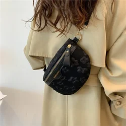 2024 Flower Soft Fabric Waist Bag Women Fan Embroidered Leisure Waist Bag Women's Wide Backband Shoulder Crossbody Chest Bag