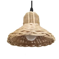 Ciondolo paralume in Rattan lampadari in vimini in Rattan naturale paralumi intrecciati a mano apparecchi di illuminazione copertura della luce a sospensione