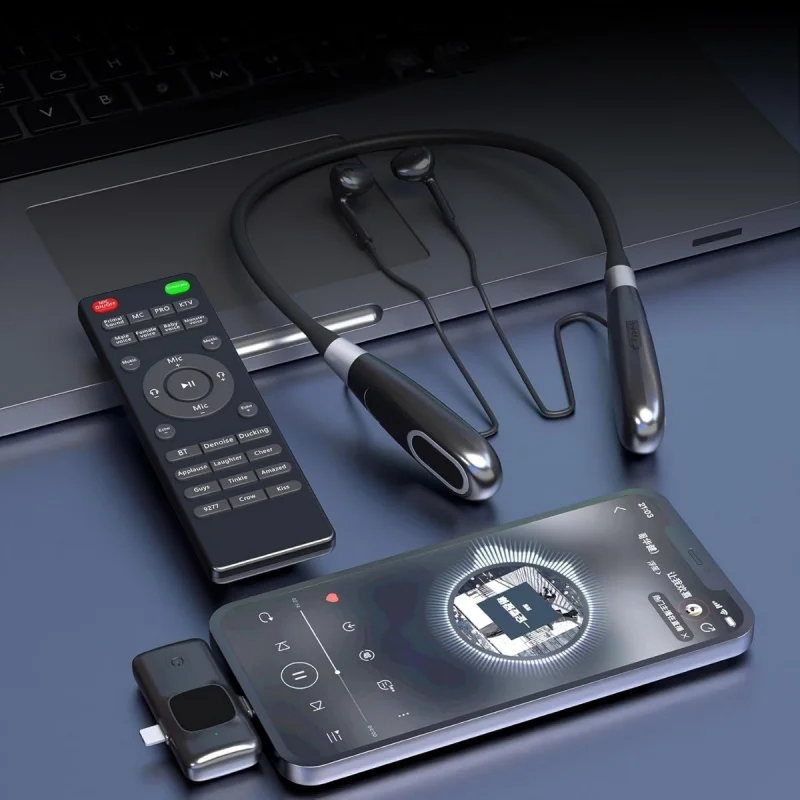 

ProfessionalE8Wireless Sound Effect Card Live Streaming Headset，Portable Multifunctional Sound Effect Card Live Streaming and Au