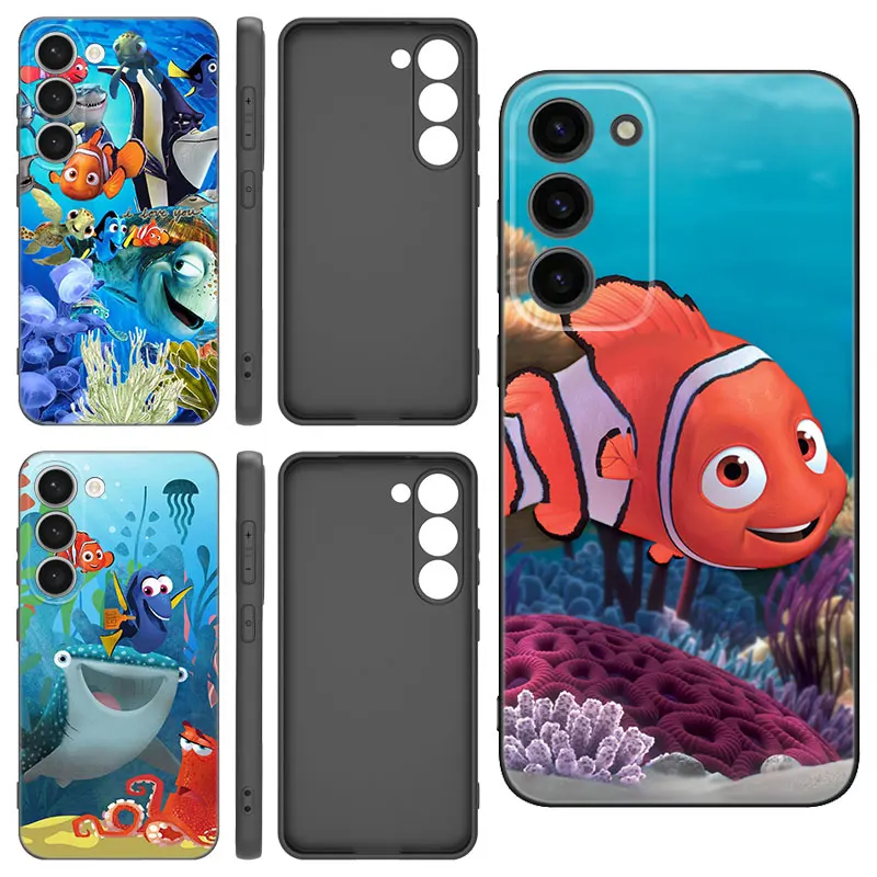 Disney Finding Nemo Dory Black Silicone Phone Case For Samsung Galaxy S20 S23 FE S21 S22 S24 Ultra S10 Lite S8 S9 Plus S7 Edge