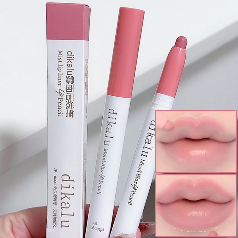 Matte Lip Voering Pen Waterdichte Contouren Lippenstift Dubbel-Einde Duurzame Anti-Stick Cup Gladde Fluwelen Lipliner Lip Make-Up Cosmetica