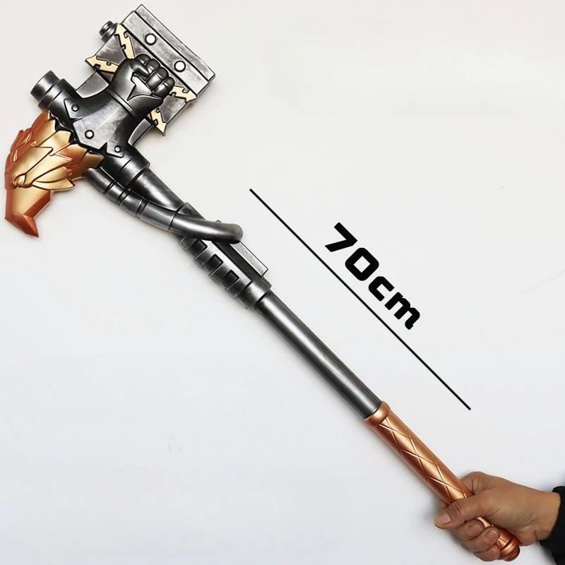 70 cm/27.56in Kunststoffen 40000 Game PU Power Hammer Model Middeleeuwse Rekwisieten Randapparatuur Feestartikelen Cosplay Display Ornamenten Speelgoed