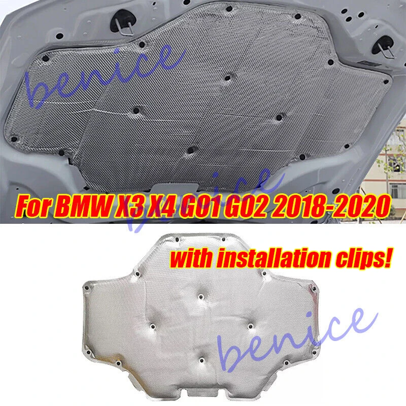 

Cotton Hood Engine Heat Insulation Soundproof Pad For BMW X3 X4 G01 G02 2018-20