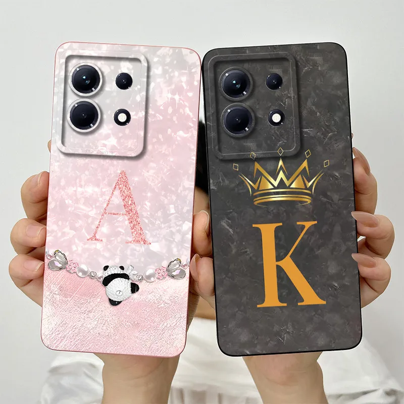 Phone Case For Infinix Note 30 VIP 30i Note30 Pro 30VIP 30Pro Cases Fashion Crown Letters Anti Drop Matte Soft Protective Cover