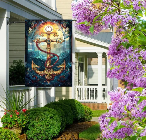 Summer House Flag 28X40 Inch Double Sided, Burlap Summer Nautical Ocean Flag for 313103955956 AAV hhz