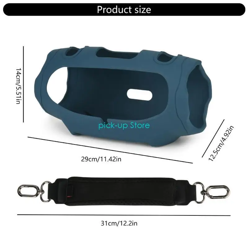 Q5WA Speakers Protective Silicone Skin with Crossbody Straps for Xtreme 4 Speaker