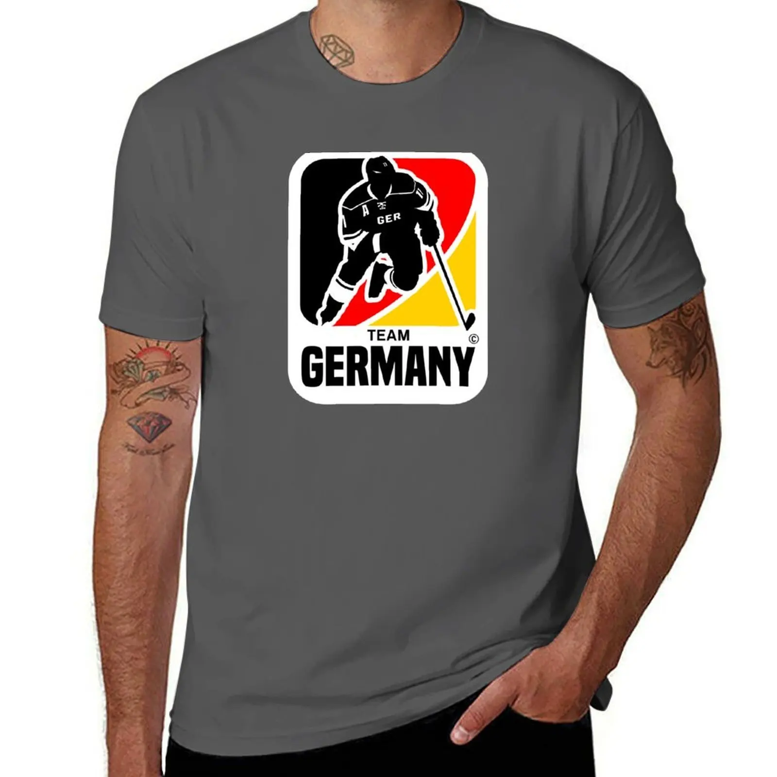 Team Germany Ice Hockey Vintage Print T-Shirt