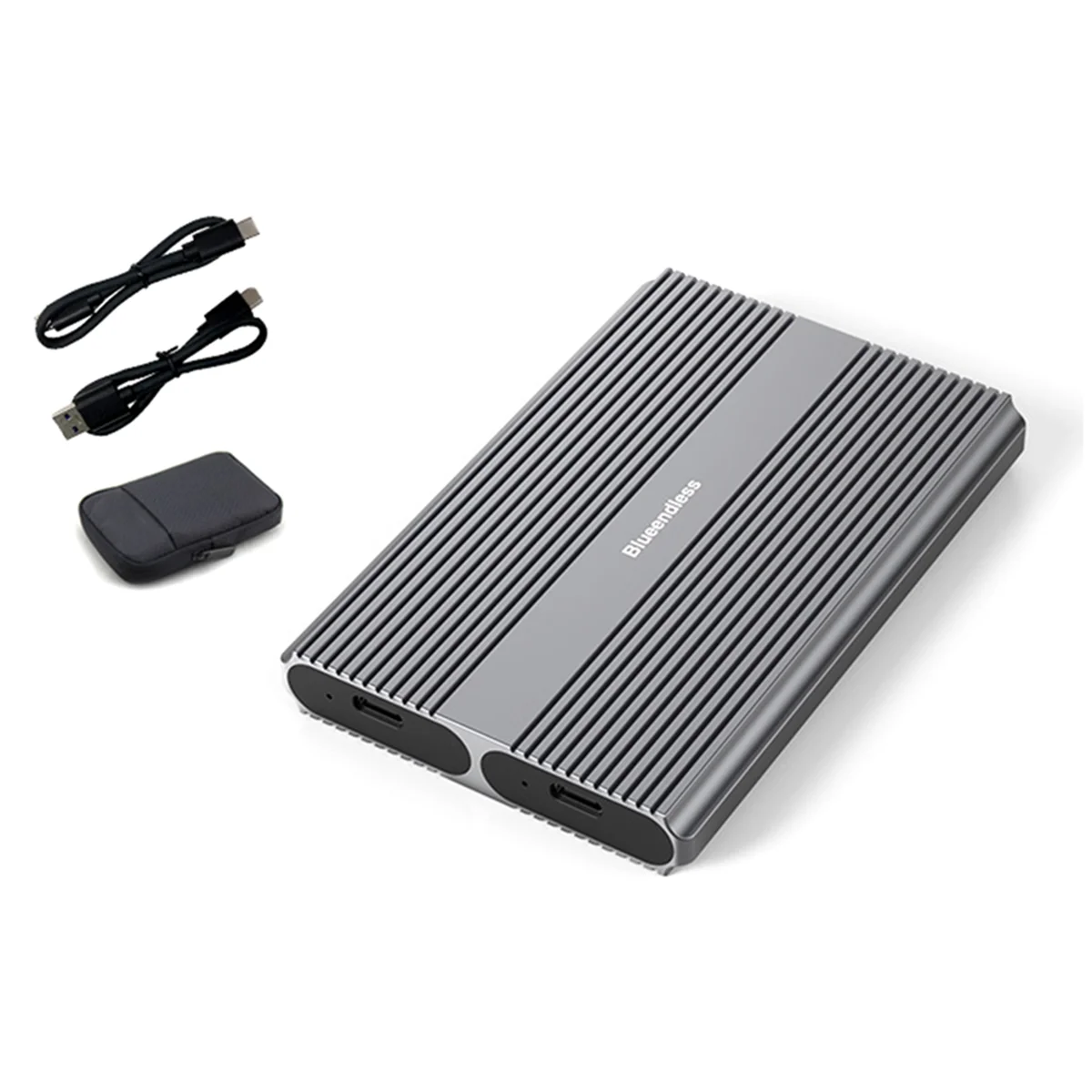 デュアルssdエンクロージャー-m2-デュアルハードドライブケース-10gbps-usb-c-32-gen2-アルミニウム製外付けハードディスクボックスアダプター