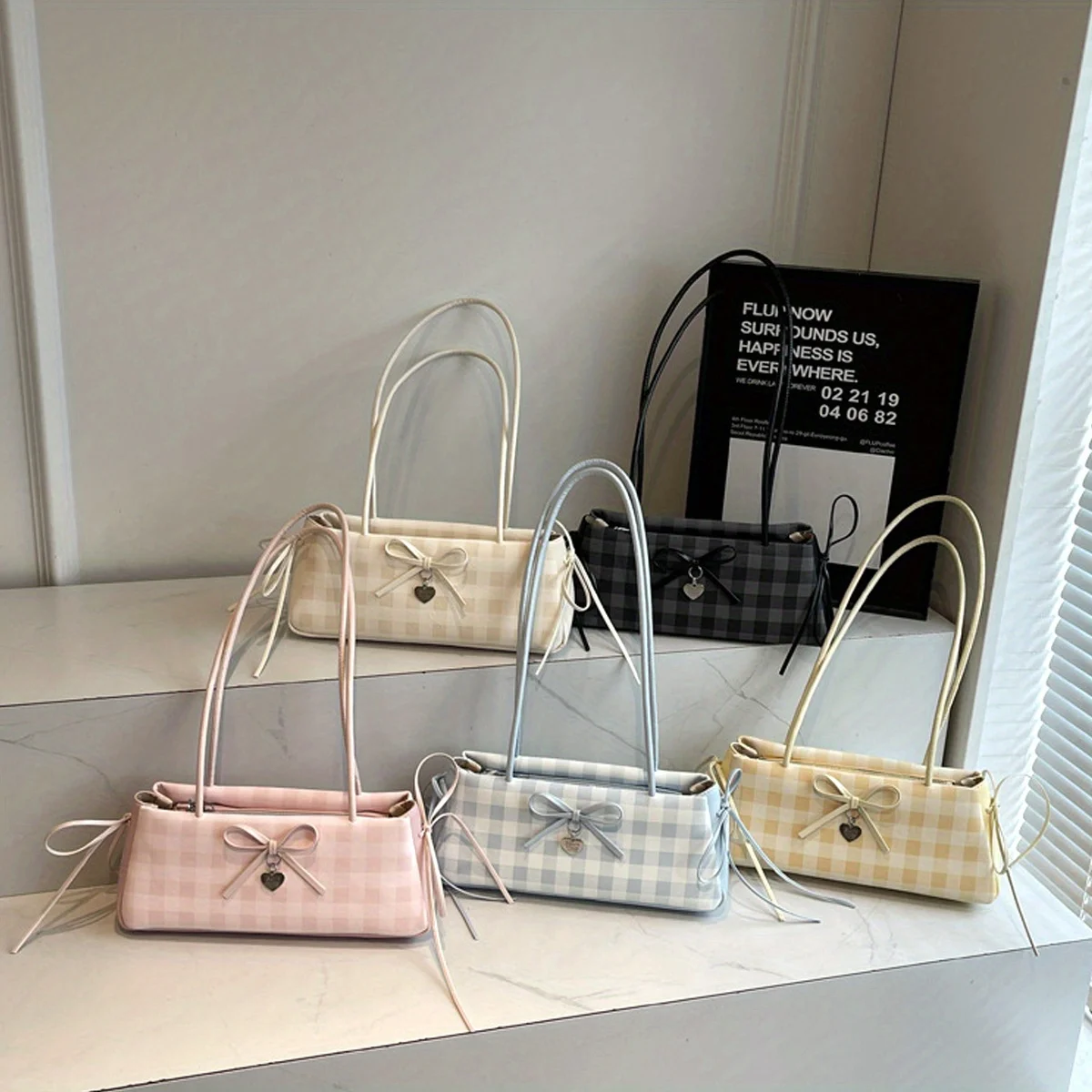 2025 Neue Koreanische Nischen-Karierte Unterarmtasche Trendige Exquisite Vielseitige Damen Schultertasche