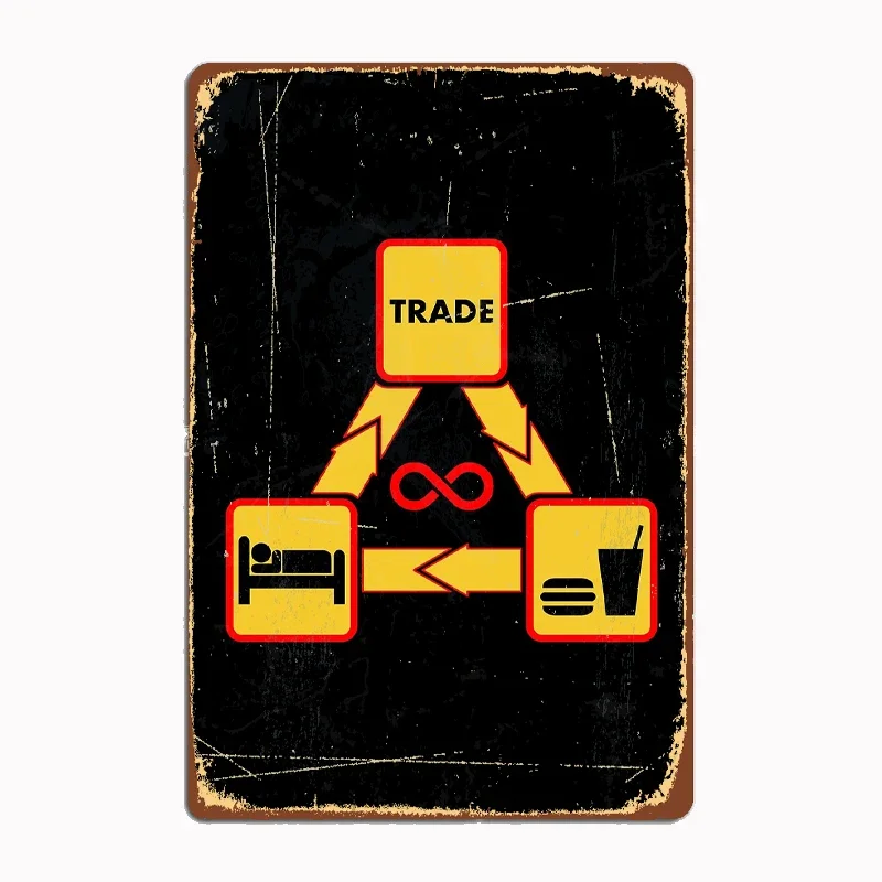 تاجر سوق الأسهم الفوركس التشفير التاجر التجارة بروكر هدية الملصقات لوحة معدنية نادي المنزل نادي مضحك جدار ديكور تين تسجيل Pos #1