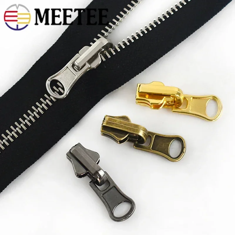 5/10Pcs 3# 5# 8# Alloy Zipper Slider Head for Metal Zippers Double-sided Rotation Zip Puller Jacket Garment Sliders Zips Repair