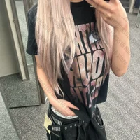 Vêtements grunge pour femmes, hauts japonais Y2k, t-shirts graphiques, vêtements vintage Kpop des années 90, vêtements esthétiques, crop top gothique pour femmes, emo 1
