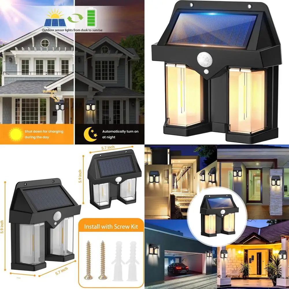 

Triple-Mode Solar Wall Light: Waterproof, Motion-Activated, Auto-Sensing for Outdoor Use