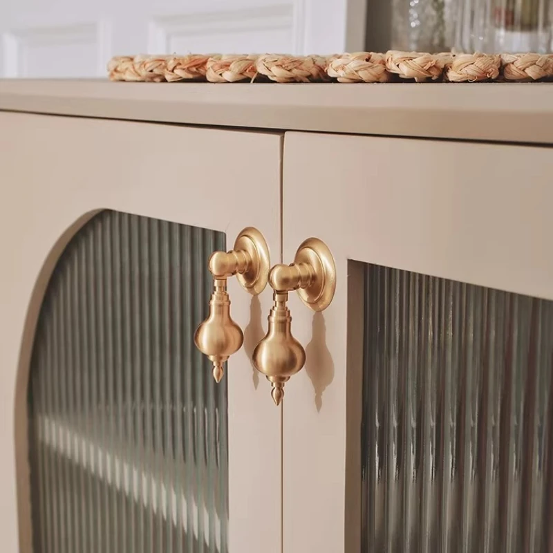 French Cabinet Pendant Pull Handles Vintage Gold Wardrobe Handles Bathroom Decorative Knobs Easy Install Furniture Hardware