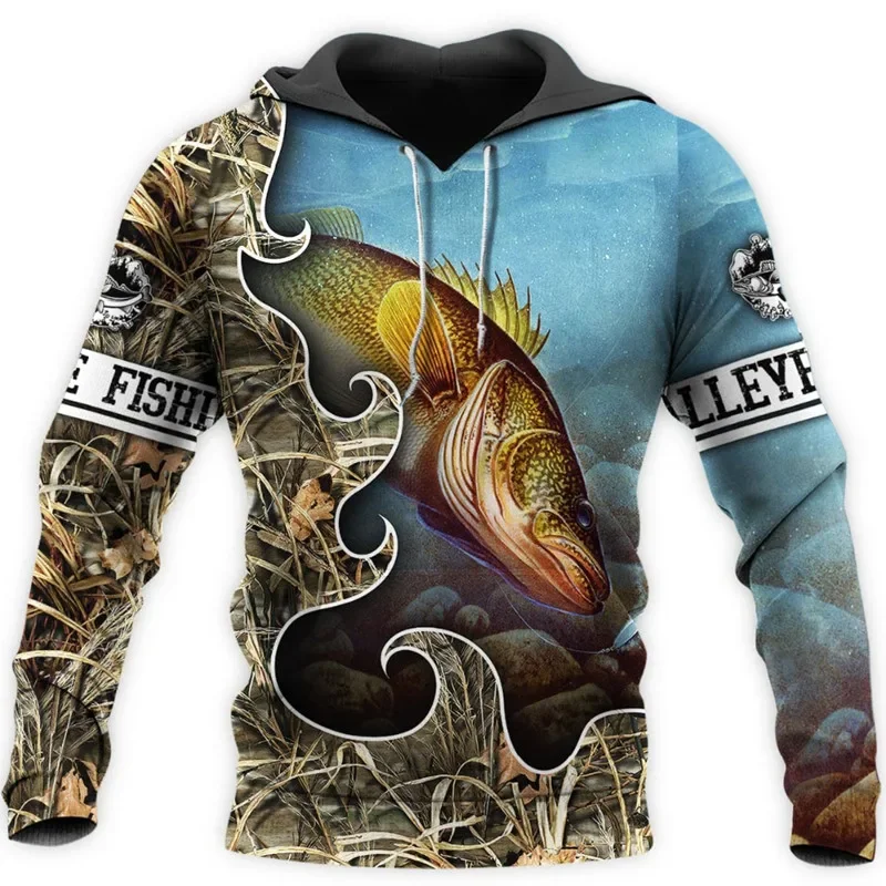 

Fashion fishing 3D full body printed men's Hoodie Sweatshirt Unisex Street zipper Pullover casual jacket Sweatshirt