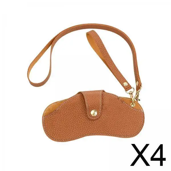 

4xфутляр для солнцезащитных очков, модный портативный органайзер для переноски для кемпинга, путешествий, пляжа, коричневый