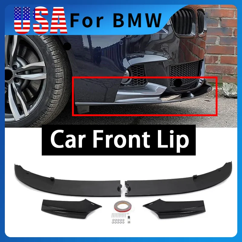 

Car Front Lip Spoiler Fit For 2011-2016 BMW F10 5 Series M Sport Glossy Black Front Bumper Auto Parts