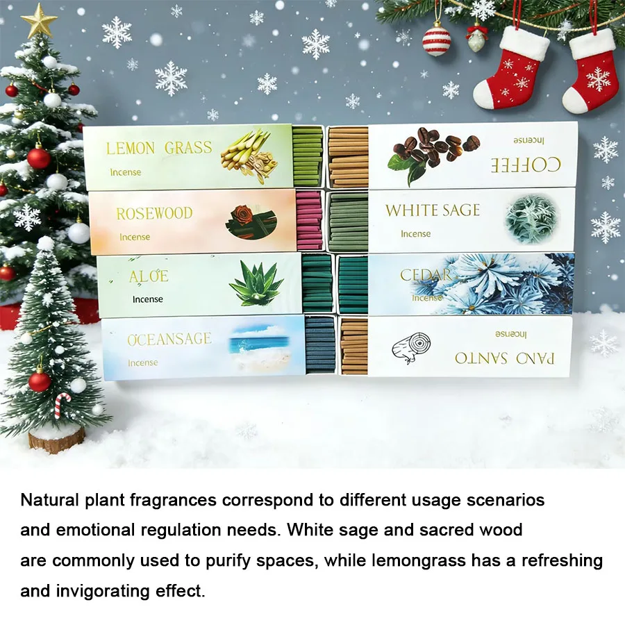 8 Exquisite Boxed Sets of Incense Sticks, 12cm Long Incense Sticks Are Very Popular | For Home Decoration | Outdoor Atmosphere, Gardens, Camping, Long-Lasting Fragrance to Enjoy Fresh Air | Yoga | Meditation Stick | Interesting Gifts