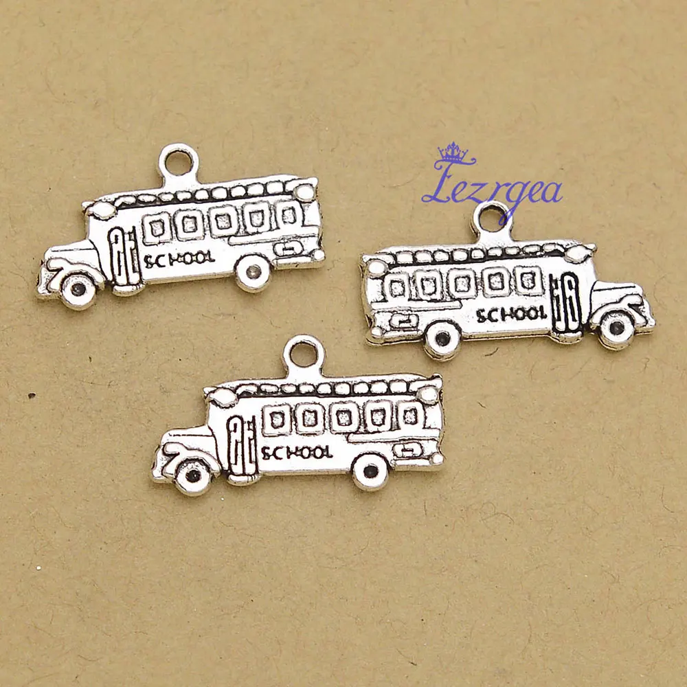 15 sztuk/partii Vintage studium malowanie Charms chemia ukończenie szkoły Cap Laptop kredka autobus wisiorki dla Diy akcesoria do wyrobu biżuterii — zdjęcie 7