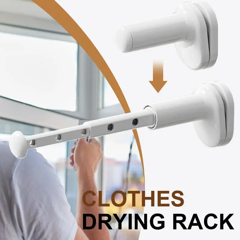 Travel Clothes Drying Rack Window Clothes Rack Foldable Clothes Hanger Drying Rack Rod for Hotel Laundry Room Bathroom Bedroom