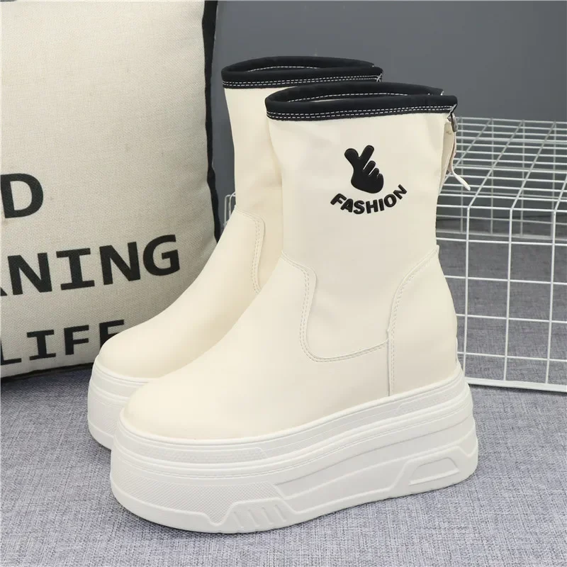 

13cm Chelsea Women's Rubber Boots Autumn Shoes Luxury Designer Boots-Women Round Toe Rain High Heel Fashion 2025 Ladies Ankle