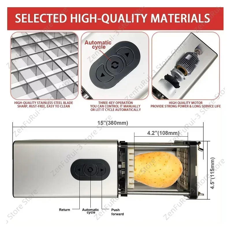for Commercial Electric French Fries Cutter Stainless Steel Potato Chips Onion Cucumber Cutting Machine Electric Vegetable