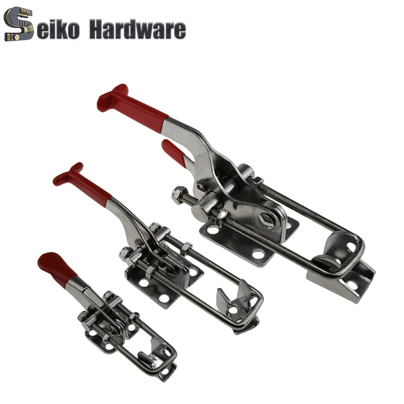 304 Stainless Steel / Iron galvanized Quick Fixture Adjustable Buckle Lock Clamp Box Buckle Horizontal Fixture Door Bolt Clamp