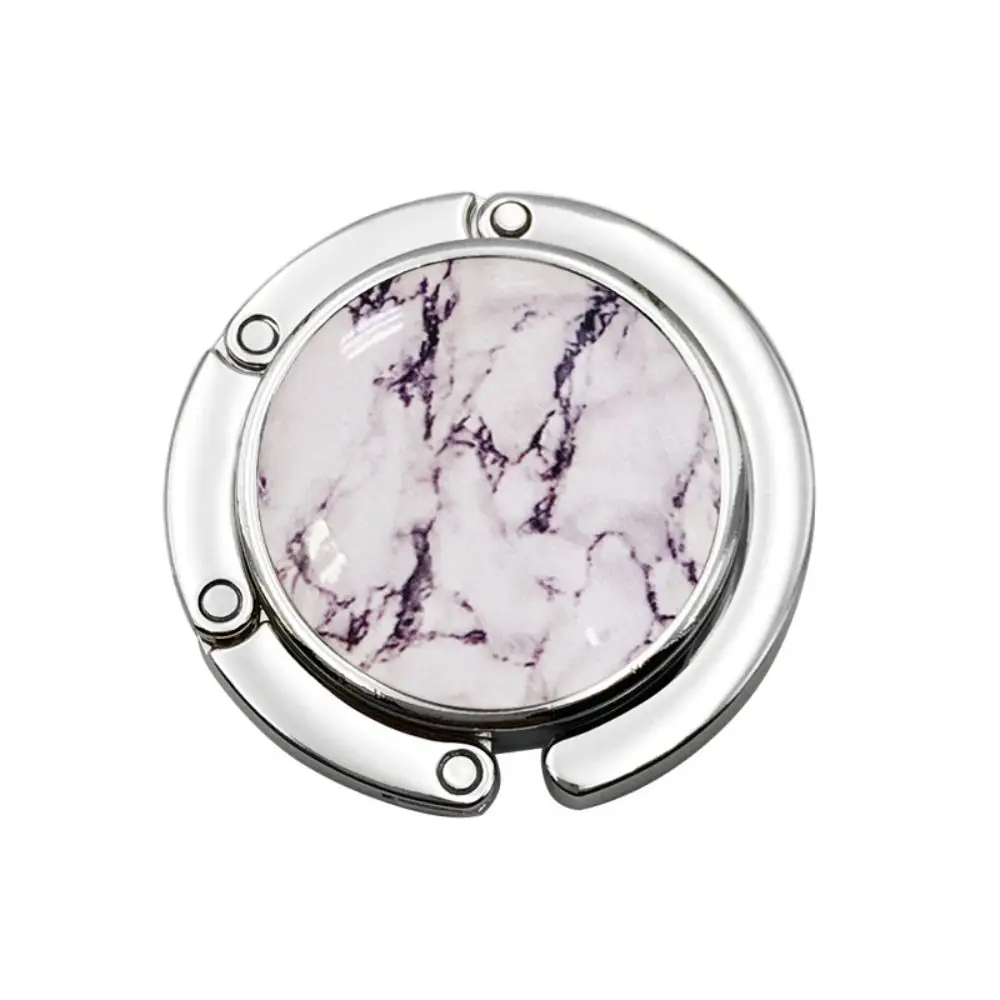 

Portable Marble Pattern Bag Holder Briefcase Hanger Folding Handbag Hook Purse