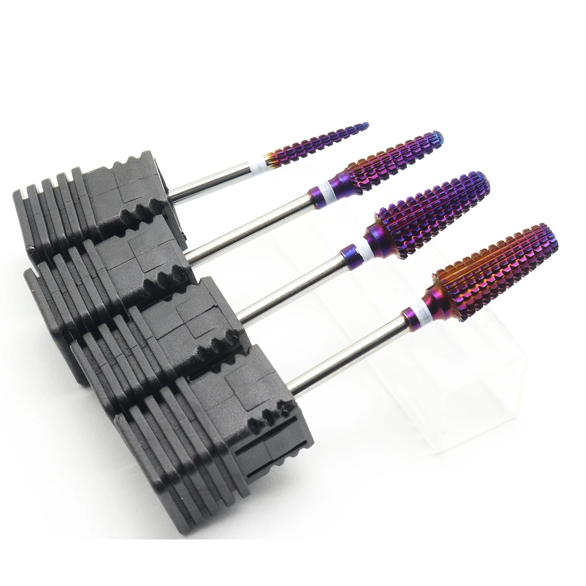 4pcs Kit Purple Pro Whole Carbide Nail Drill Bits Nail Art Electric Drill Machine Files Nail Art Tools Cut and Polish Nail Tools