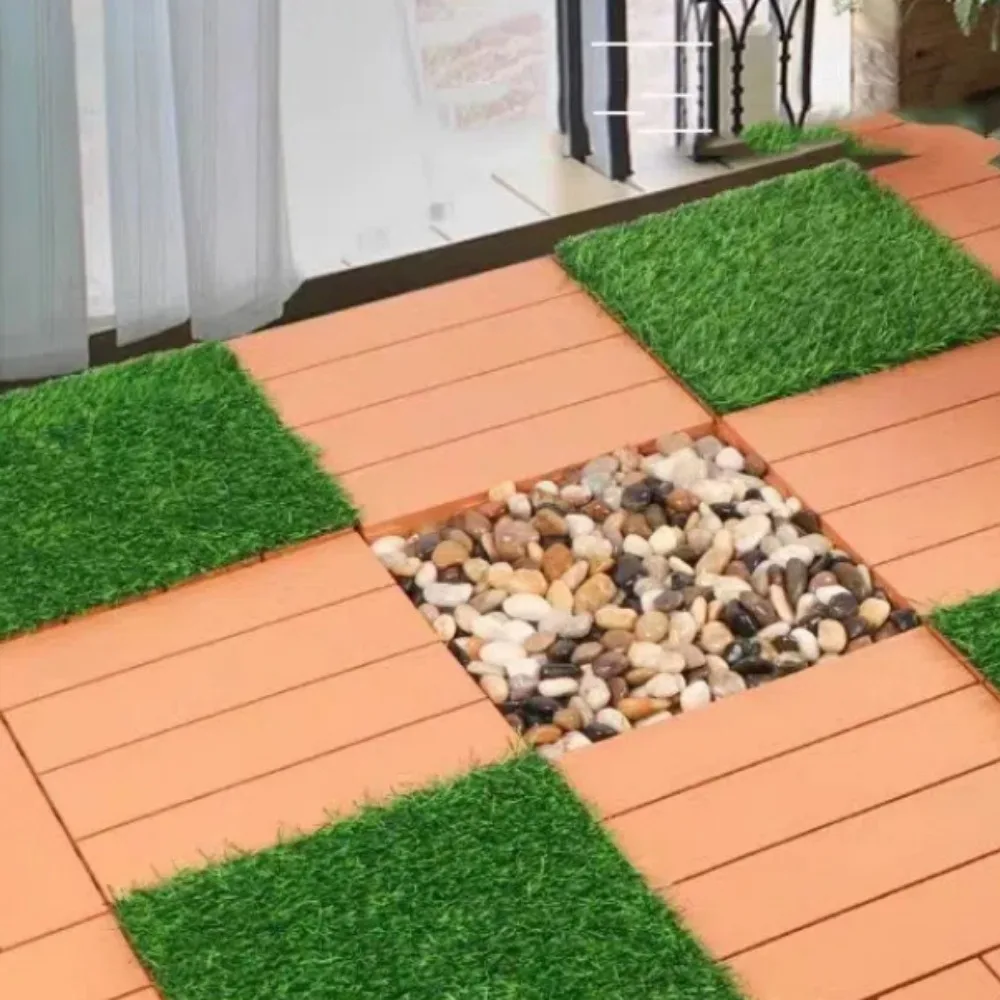 30x30cm Garden Flooring Sheets Waterproof Artificial Flooring Tiles PVC Corrosion Resistant Floor Decking Tiles