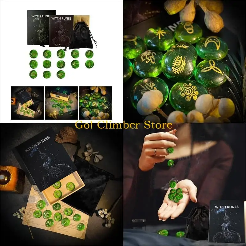 

Q84c 13pcs рунирует каменные стеклянные руники