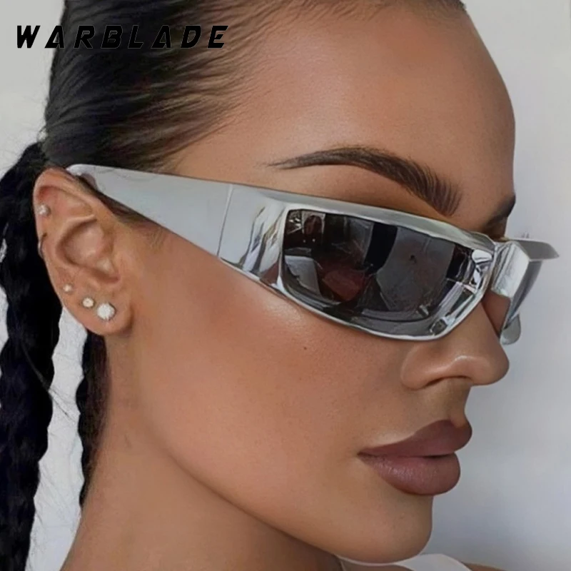 

Punk Futurism Trend Y2K Rectangle Frame Women Sunglasses Designer Brand Fashion Men Sunglass Outdoor Drive Sports Goggles UV400