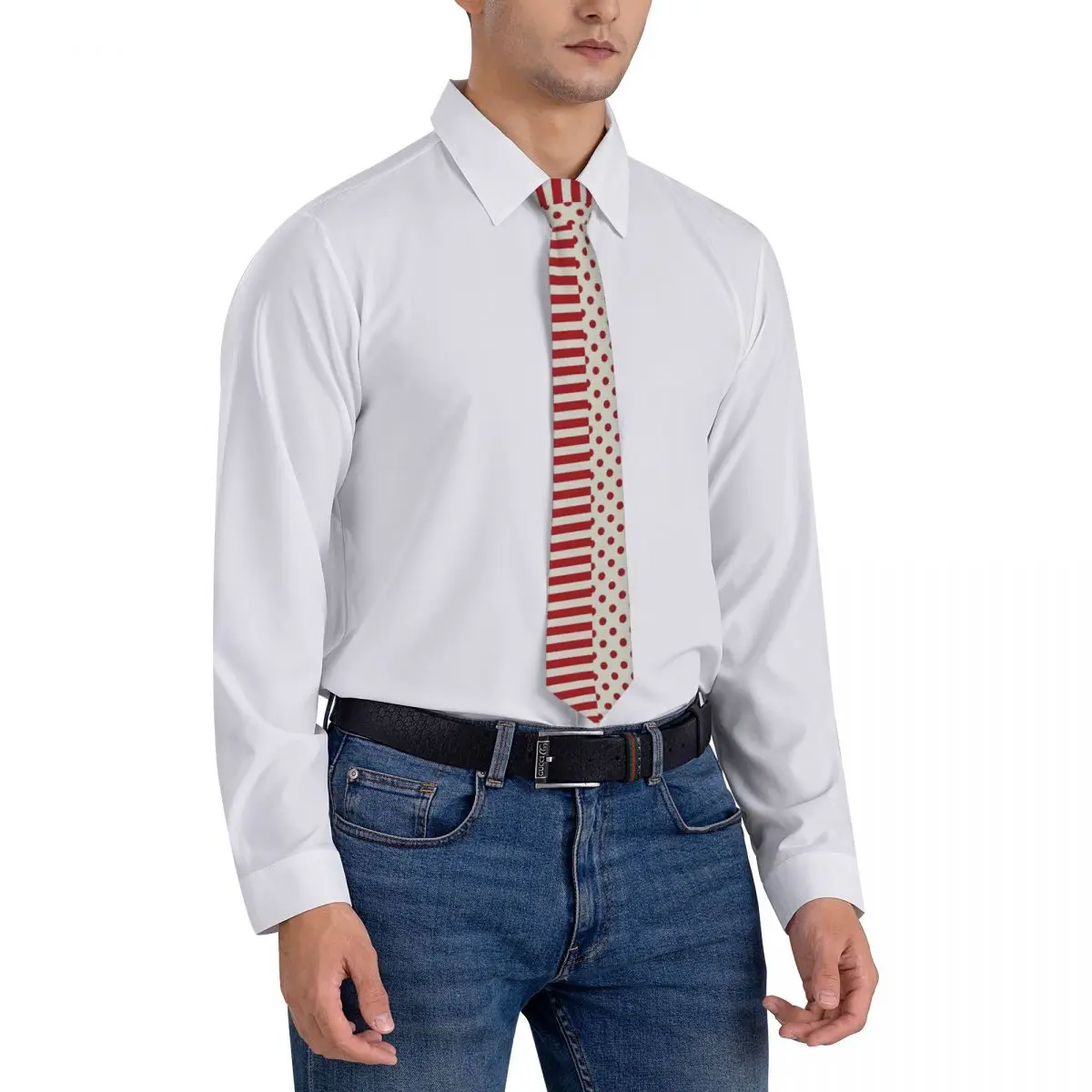 ربطة عنق مخططة منقطة بلونين ربطات عنق أنيقة للرجال جودة الأعمال طوق التعادل تصميم ربطة العنق الملحقات