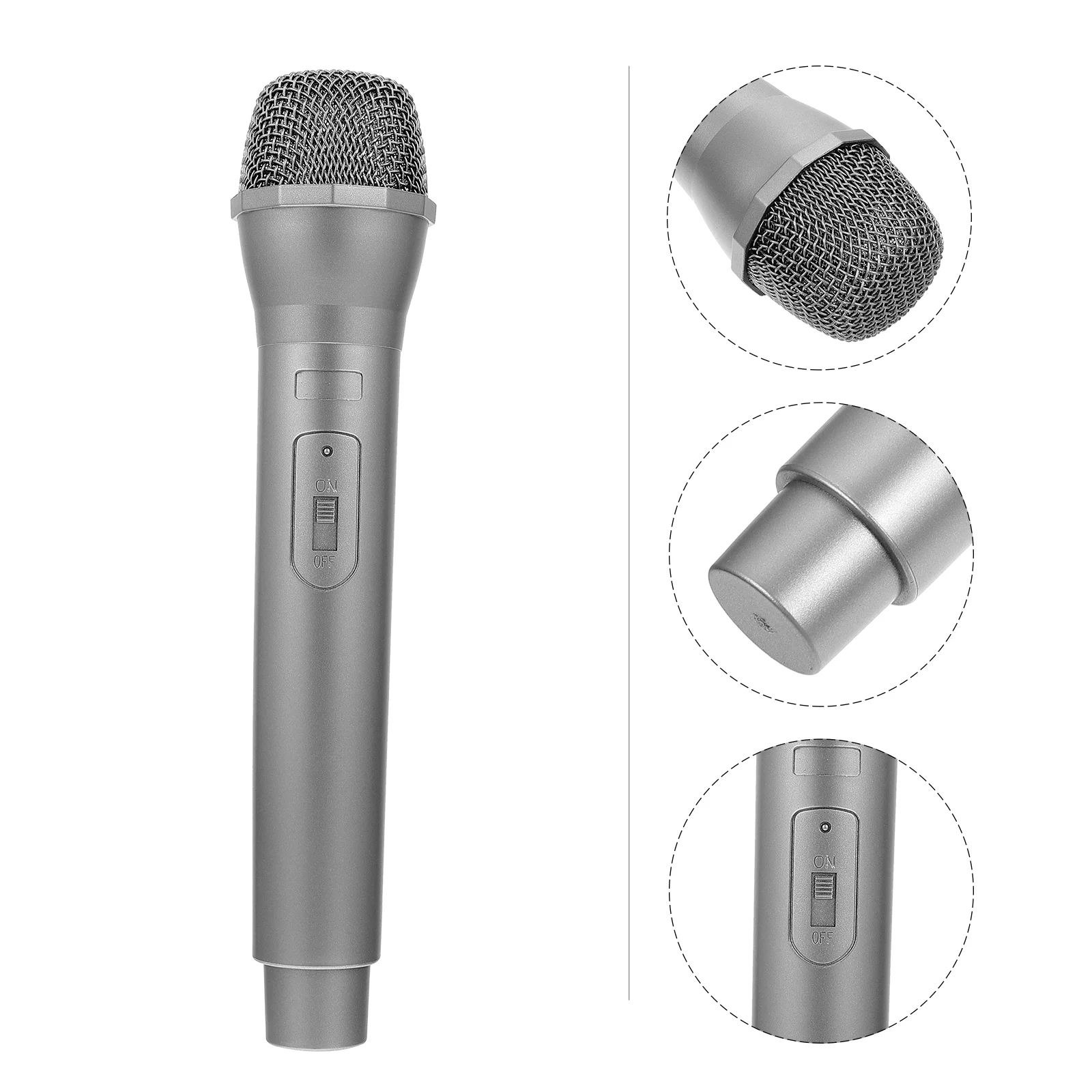 Microphone de simulation pour filles, accessoire en plastique argenté, jeu de simulation pour tout-petits